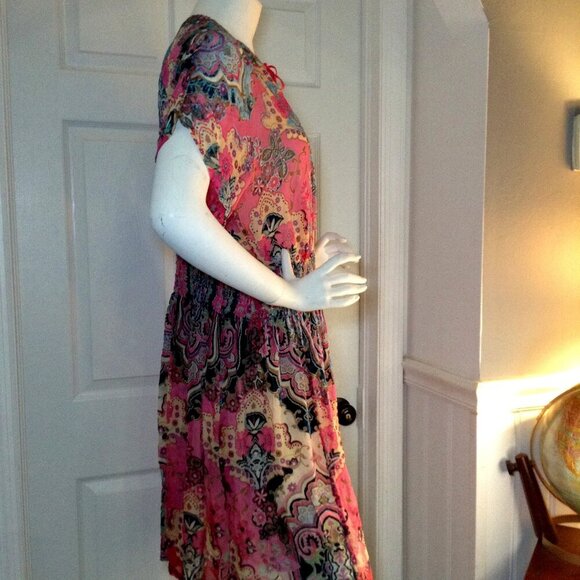 NWT Johnny Was 2 pc Dress; "L", Quite Lux, Bohemian Chic, Floral, Couture Flair - Picture 3 of 7